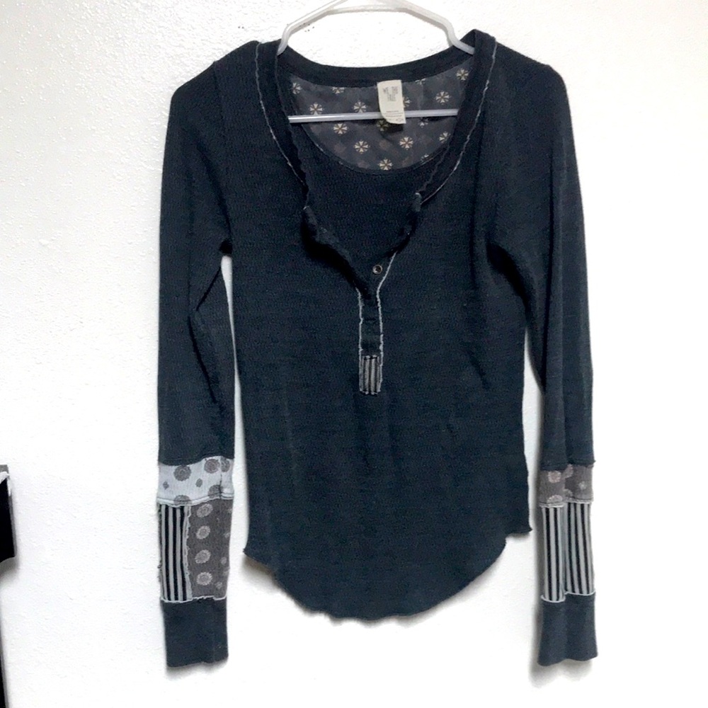 WE THE FREE Patched Sleeve Thermal sz L - COZY!